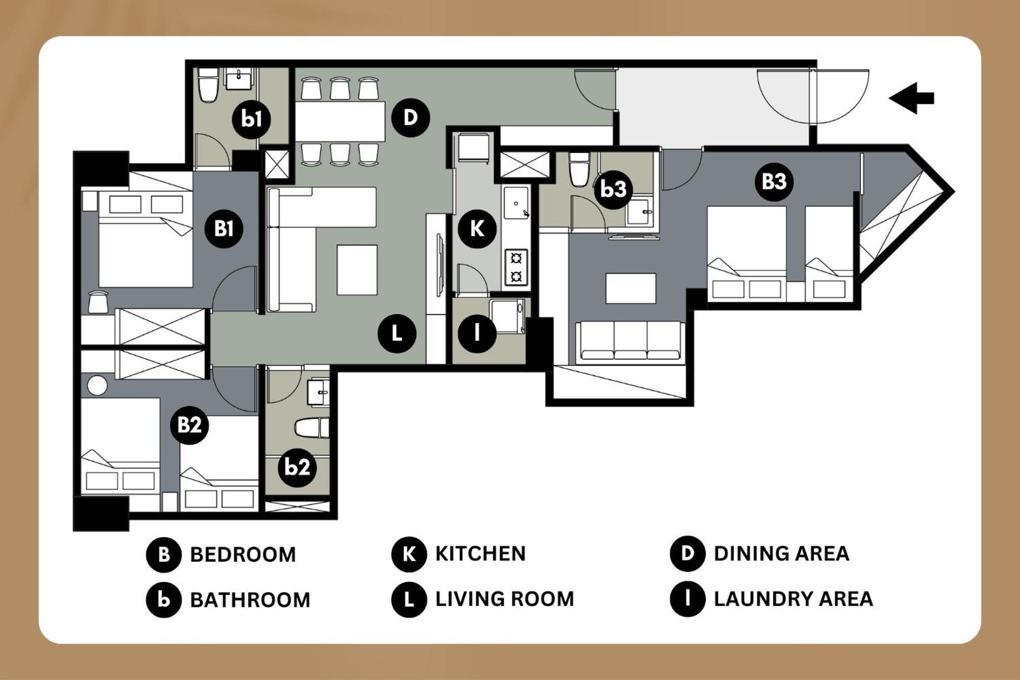 Apartemen Modern Main Station 3b3b 台北車站現代之家 3房3衛 *